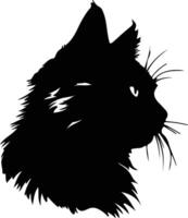 Nebelung Cat  silhouette portrait vector