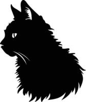 Nebelung Cat  silhouette portrait vector