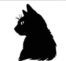 Manx Cat  silhouette portrait vector