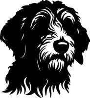 Spanish Water Dog  silhouette portrait vector