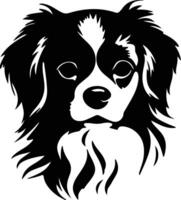 Tibetan Spaniel  silhouette portrait vector