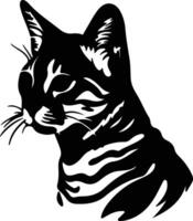 Toyger Cat  silhouette portrait vector