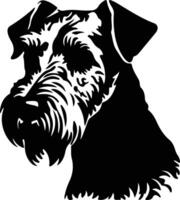 Welsh Terrier  silhouette portrait vector