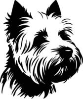 Oeste tierras altas blanco terrier silueta retrato vector