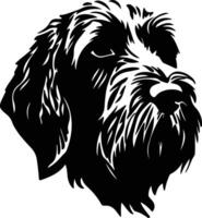 Wirehaired Pointing Griffon  silhouette portrait vector