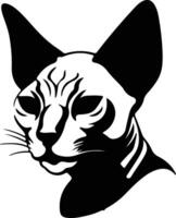 Donskoy Don Sphynx Cat  silhouette portrait vector