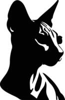 Donskoy Don Sphynx Cat  silhouette portrait vector