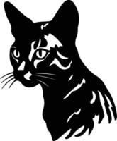 Egyptian Mau Cat  silhouette portrait vector