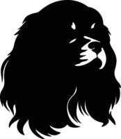 Inglés juguete spaniel silueta retrato vector