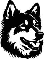 Eskimo Dog  silhouette portrait vector