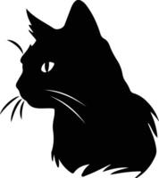 Flat-headed Cat  silhouette portrait vector