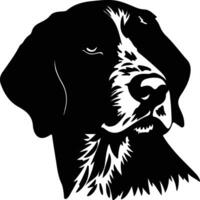 German Wirehaired Pointer  silhouette portrait vector