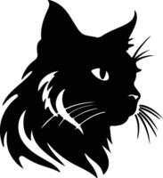 Cymric Cat  silhouette portrait vector