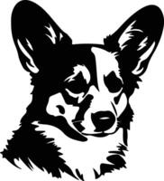 corgi silueta retrato vector