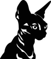 Devon Rex Cat  silhouette portrait vector