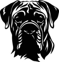 bullmastiff silueta retrato vector