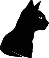 Burmilla Cat silhouette portrait vector