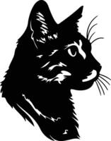 Bay Cat  silhouette portrait vector