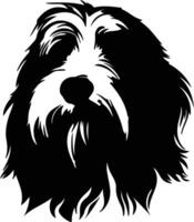 barbado collie silueta retrato vector