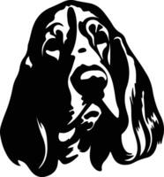 basset hound  silhouette portrait vector