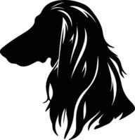 Afghan Hound Puppy  silhouette portrait vector