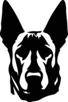 Belgian Malinois  silhouette portrait vector