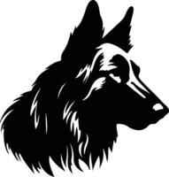 Belgian Sheepdog  silhouette portrait vector