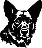 Australian Cattle Dog  silhouette portrait vector