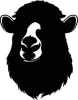 bactrian camel  silhouette portrait vector