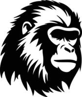 baboon  silhouette portrait vector