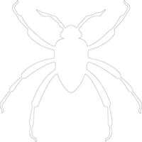 assassin bug  outline silhouette vector