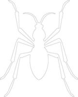 assassin bug  outline silhouette vector