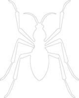 assassin bug  outline silhouette vector