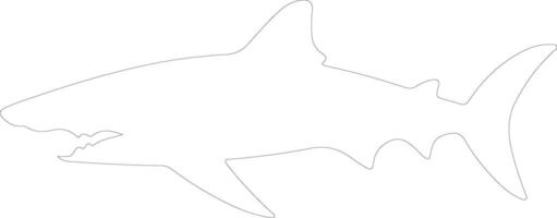 basking shark  outline silhouette vector