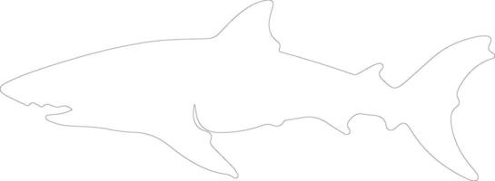 basking shark  outline silhouette vector