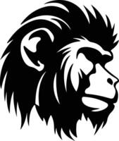 baboon  silhouette portrait vector