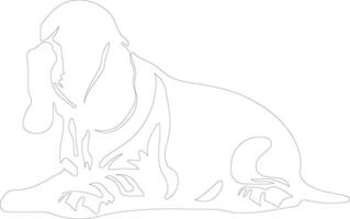 basset hound  outline silhouette vector