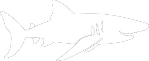 basking shark  outline silhouette vector