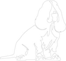 basset hound  outline silhouette vector