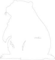 black bear hamster  outline silhouette vector