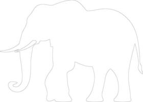 African elephant  outline silhouette vector