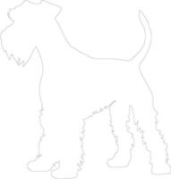 Airedale Terrier  outline silhouette vector