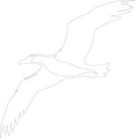 albatross  outline silhouette vector