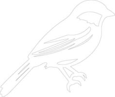 American tree sparrow  outline silhouette vector