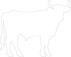 cattle outline silhouette vector