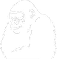 ape  outline silhouette vector