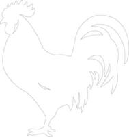 chicken outline silhouette vector