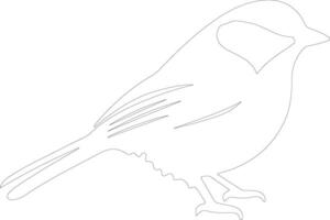 chickadee outline silhouette vector