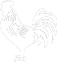 chicken outline silhouette vector