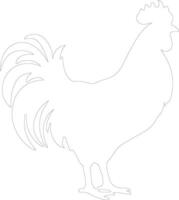 chicken outline silhouette vector